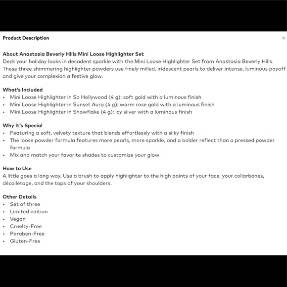 Anastasia Loose Powder Highlighter Set - Picture 16 of 16